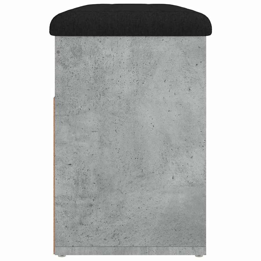 Banc à chaussures gris béton 82x32x45,5 cm bois d'ingénierie - 7