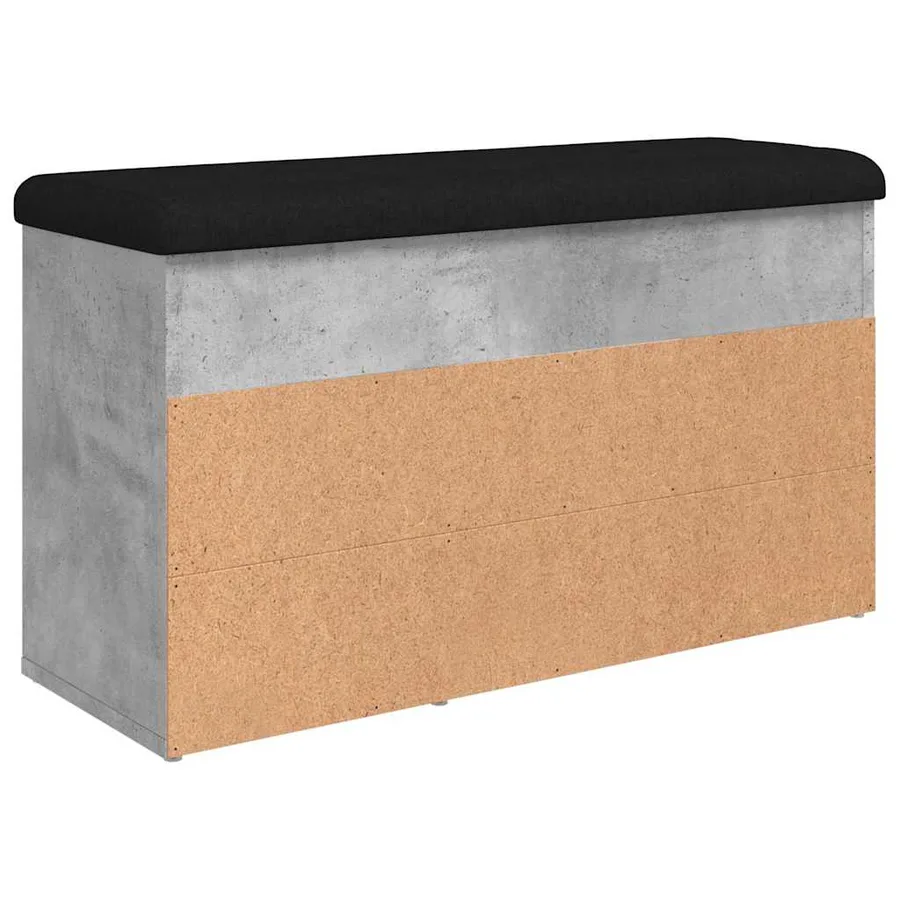 Banc à chaussures gris béton 82x32x45,5 cm bois d'ingénierie - 8