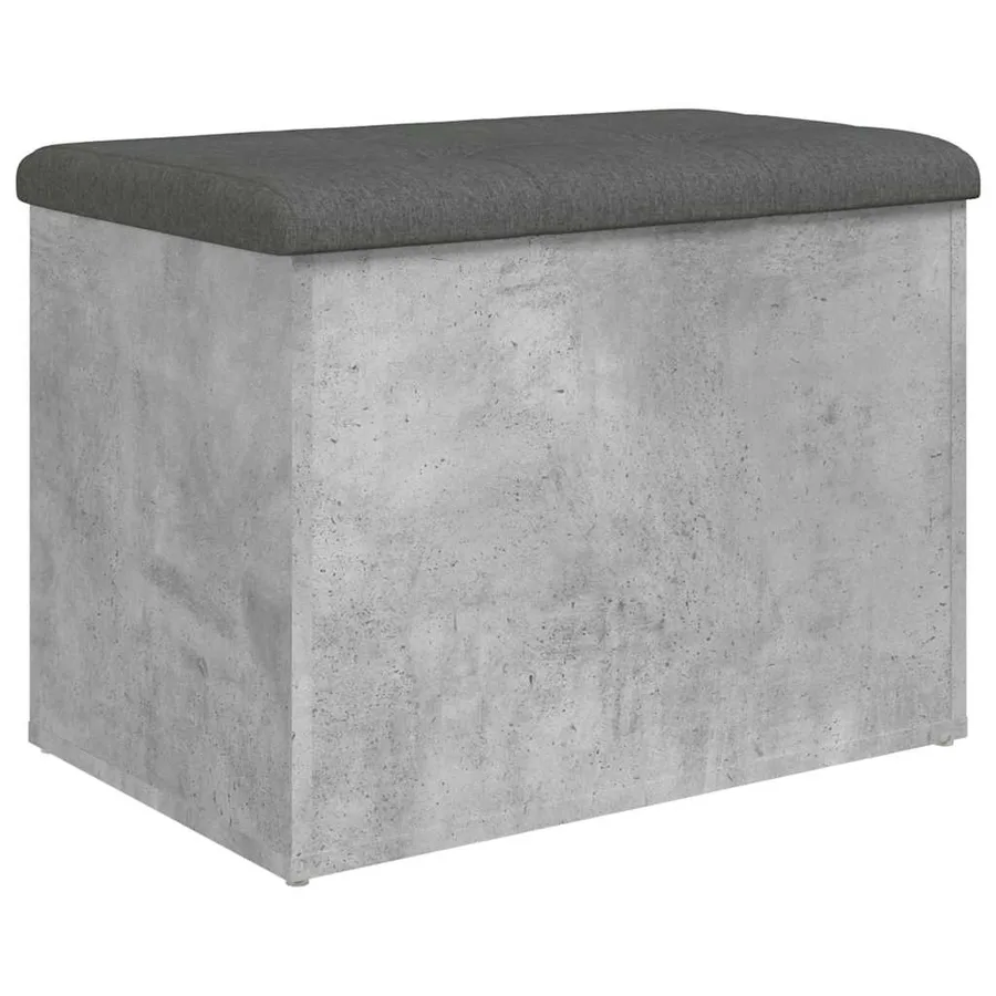 Banc de rangement gris béton 62x42x45 cm bois d'ingénierie - 2
