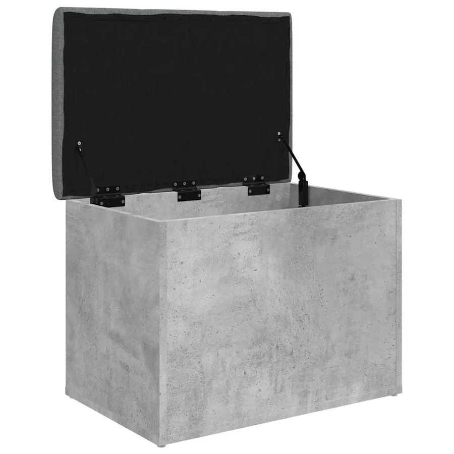 Banc de rangement gris béton 62x42x45 cm bois d'ingénierie - 4
