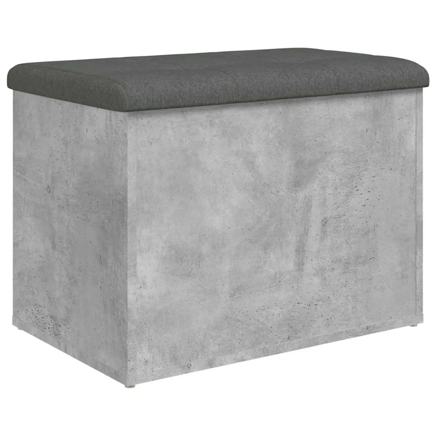 Banc de rangement gris béton 62x42x45 cm bois d'ingénierie - 6