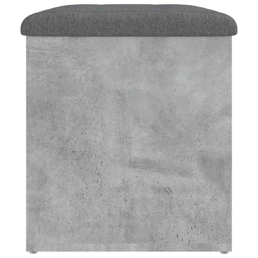 Banc de rangement gris béton 62x42x45 cm bois d'ingénierie - 7