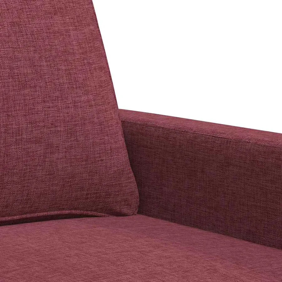 Canapé à 2 places Rouge bordeaux 140 cm Tissu - 7