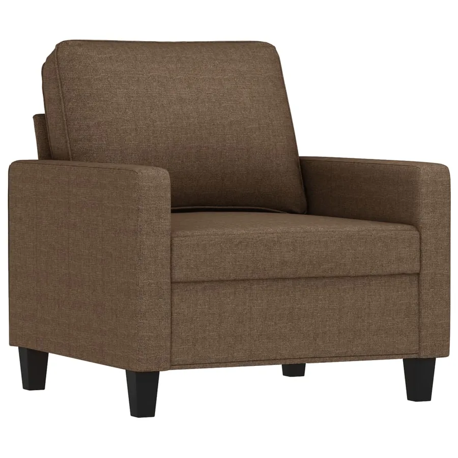 Ensemble de canapés 3 pcs avec coussins Marron Tissu - 3