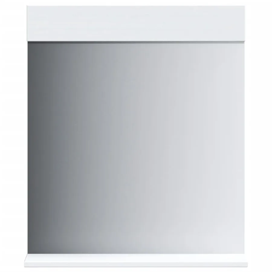 Miroir de salle de bain avec étagère BERG blanc bois massif - 2