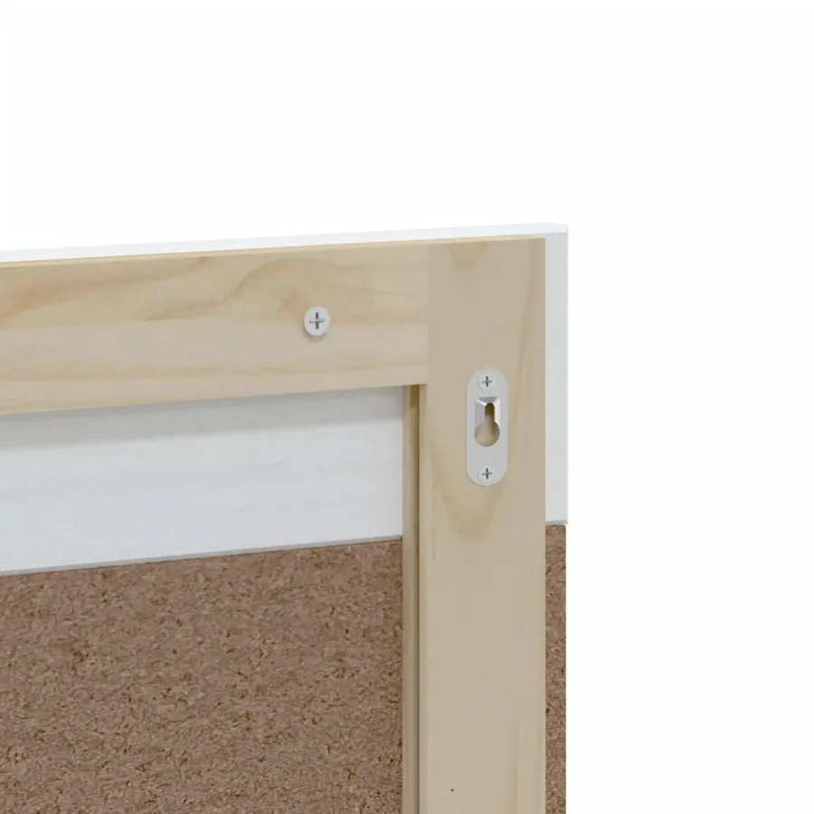 Miroir de salle de bain avec étagère BERG blanc bois massif - 5