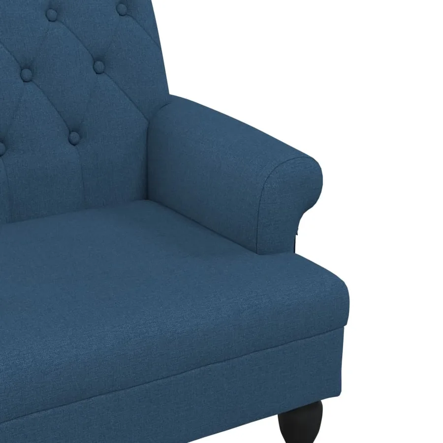 Banc avec dossier bleu 120x62x75,5 cm tissu - 6