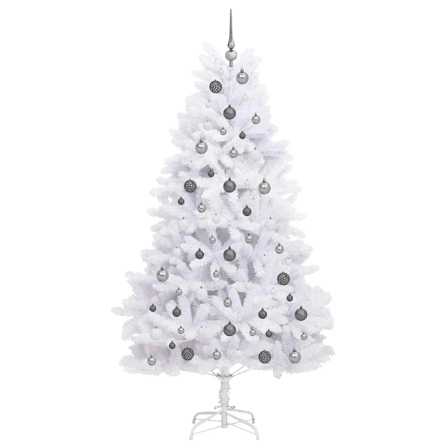 Sapin de Noël artificiel Blanc 106 x 106 x 210 cm PVC et métal - 4