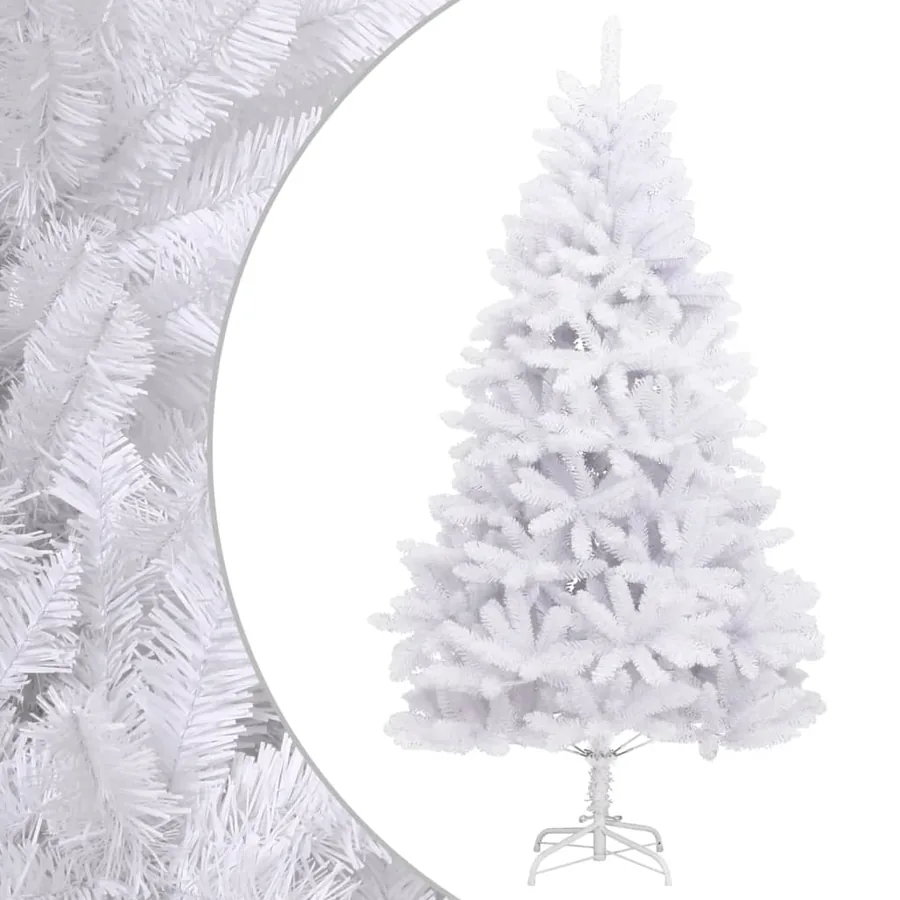 Sapin de Noël artificiel à charnières avec support blanc 210 cm