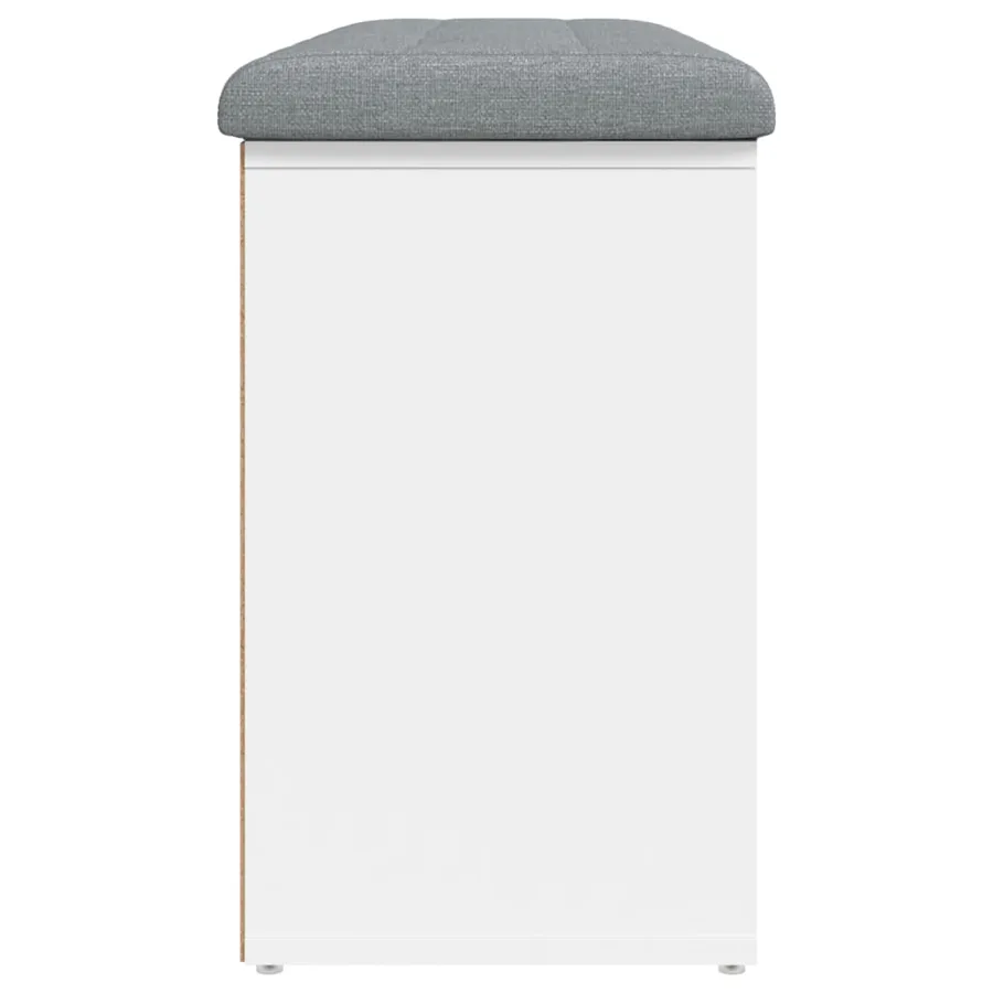 Banc à chaussures Blanc 102x32x50 cm Bois d'ingénierie - 6