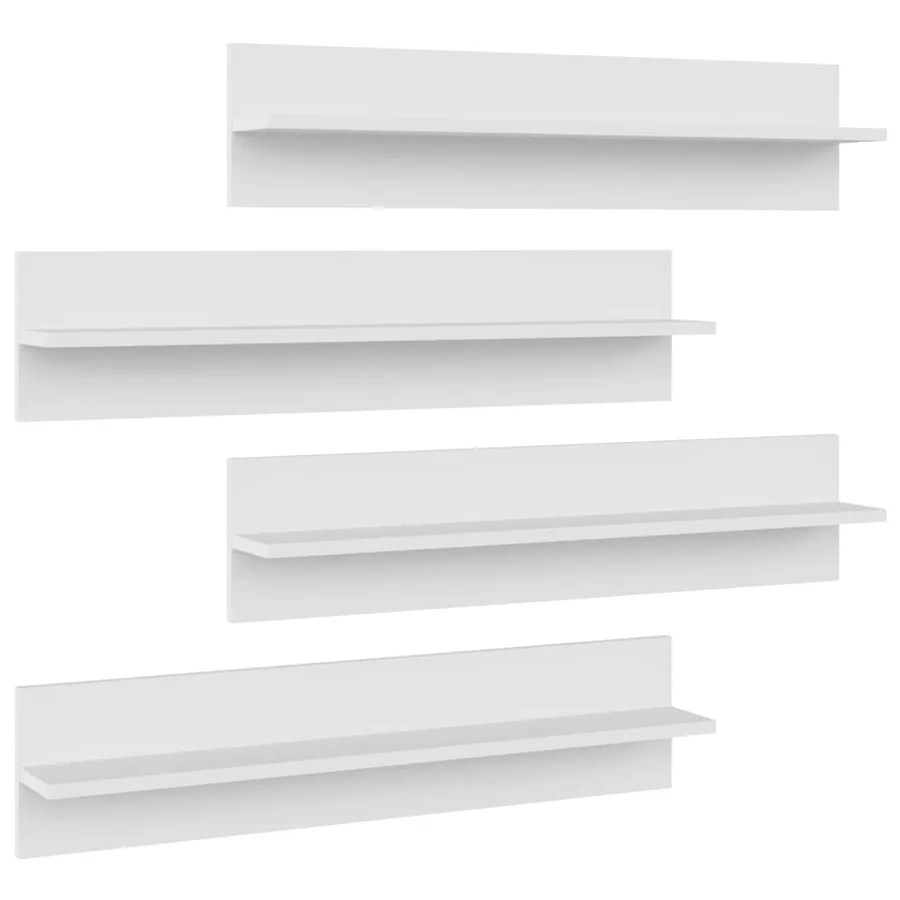 Étagères murales 4 pcs Blanc 80x11,5x18 cm bois d'ingénierie - 2