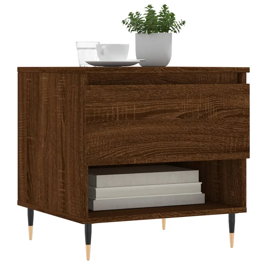 Tables basses 2 pcs chêne marron 50x46x50 cm bois d'ingénierie - 3