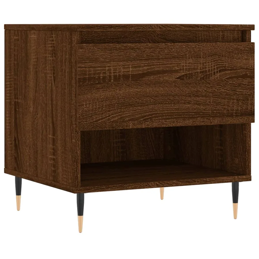 Tables basses 2 pcs chêne marron 50x46x50 cm bois d'ingénierie - 5