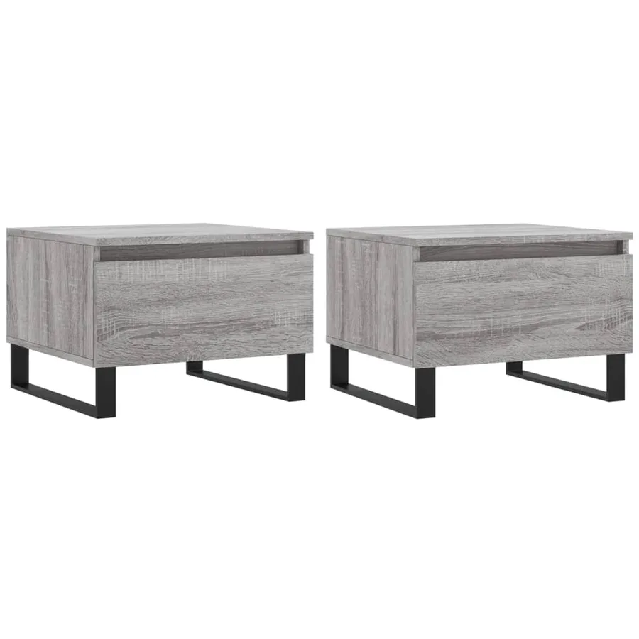 Tables basses 2 pcs sonoma gris 50x46x35 cm bois d'ingénierie - 2