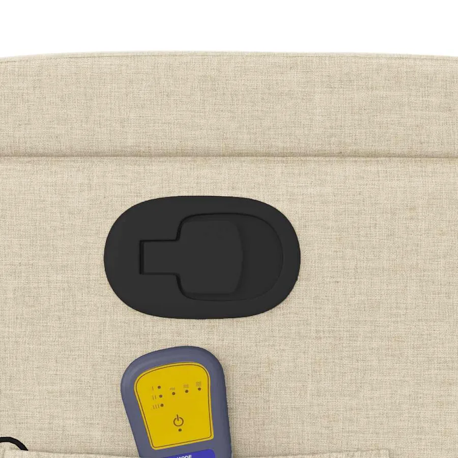 Fauteuil de massage inclinable Crème Tissu - 10