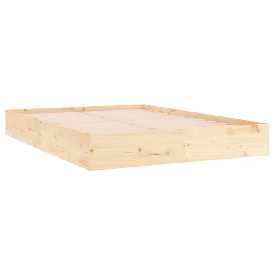 Cadre de lit sans matelas bois massif 200x200 cm - 3