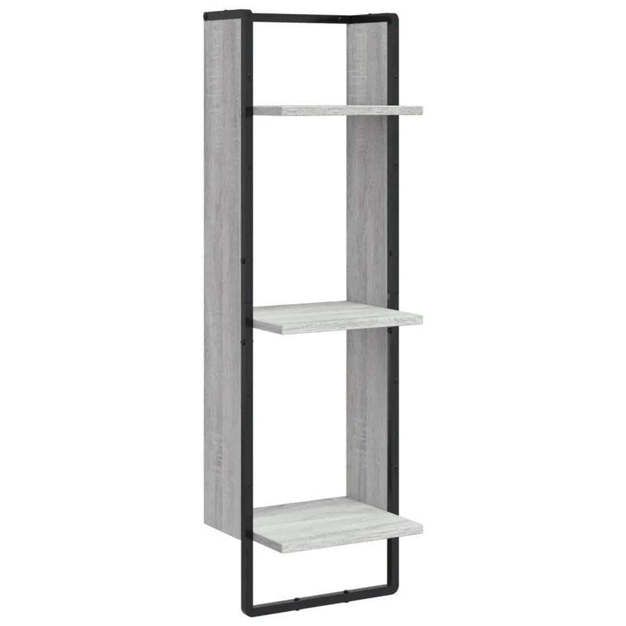 Étagère murale 3 niveaux sonoma gris 30x25x100 cm - 2