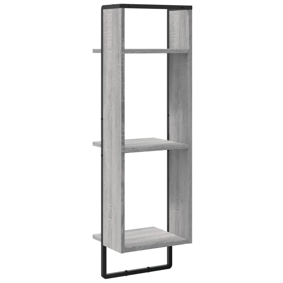 Étagère murale 3 niveaux sonoma gris 30x25x100 cm - 4