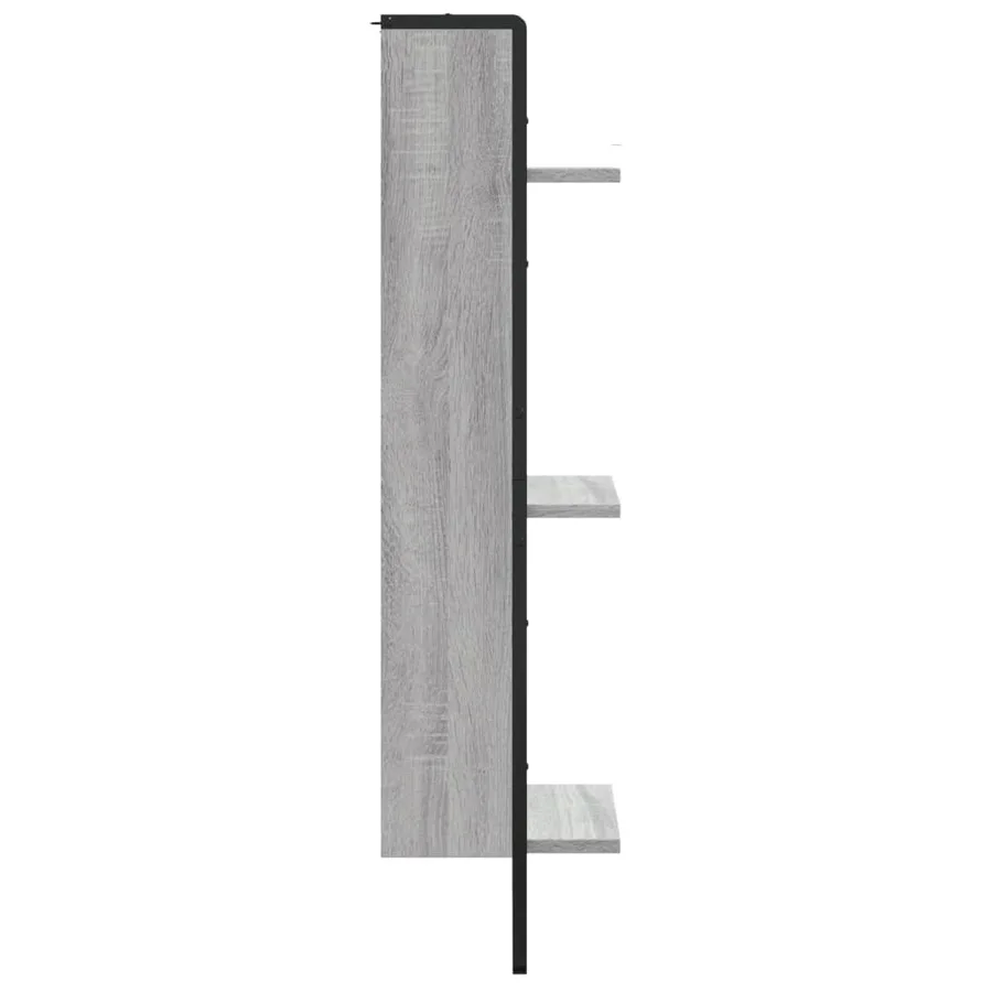 Étagère murale 3 niveaux sonoma gris 30x25x100 cm - 5