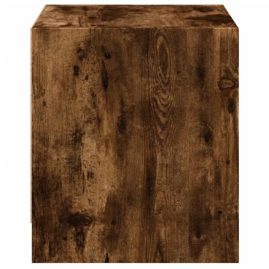 Tables de chevet et portes vitrées 2 pcs chêne fumé 35x37x42 cm - 8