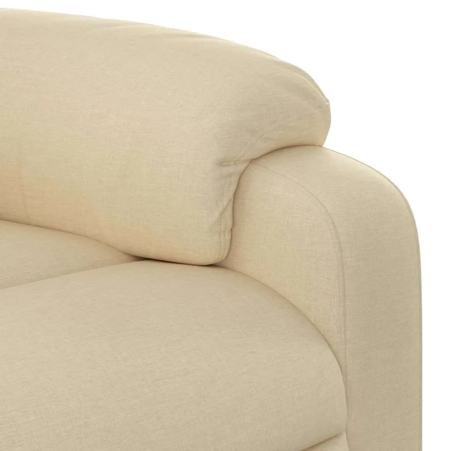Fauteuil de massage inclinable Crème Tissu - 10