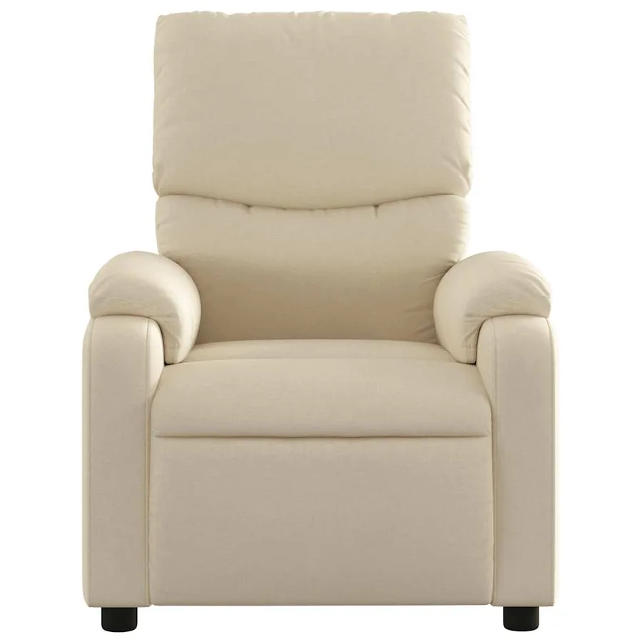 Fauteuil de massage inclinable Crème Tissu - 5