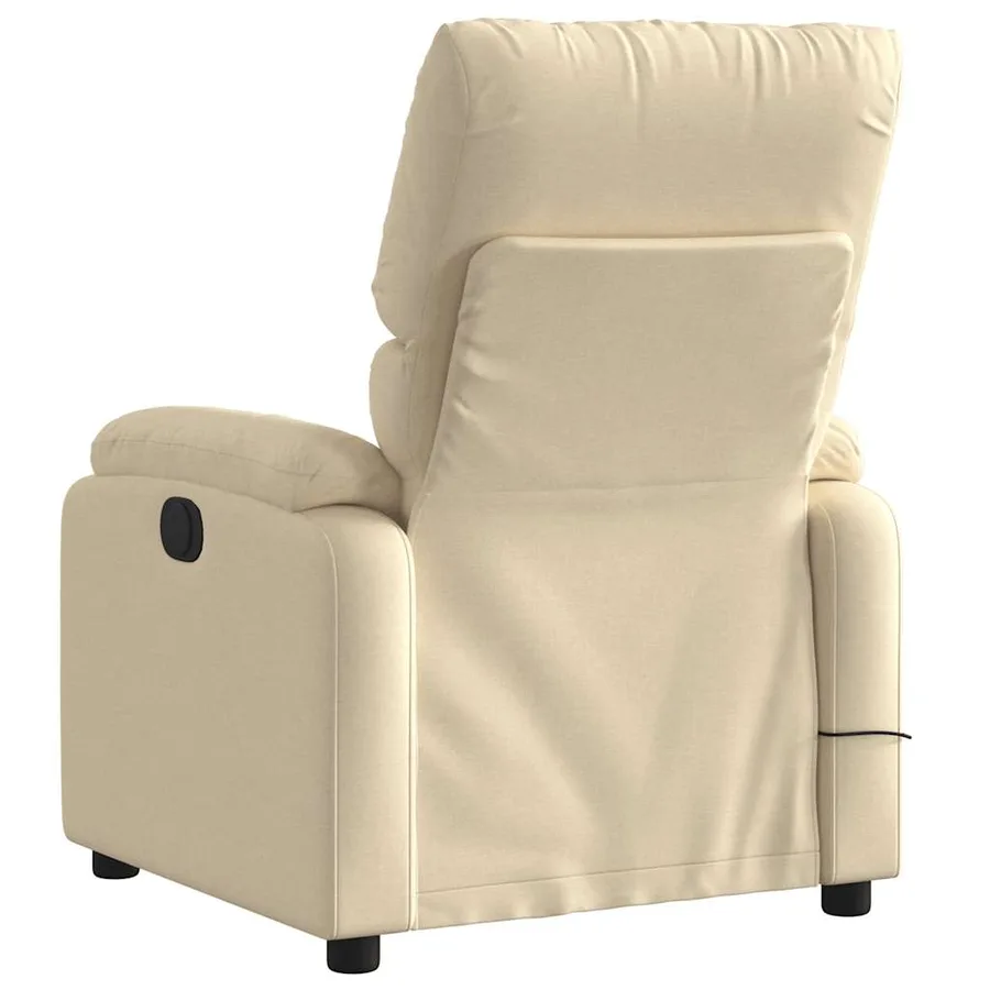 Fauteuil de massage inclinable Crème Tissu - 7
