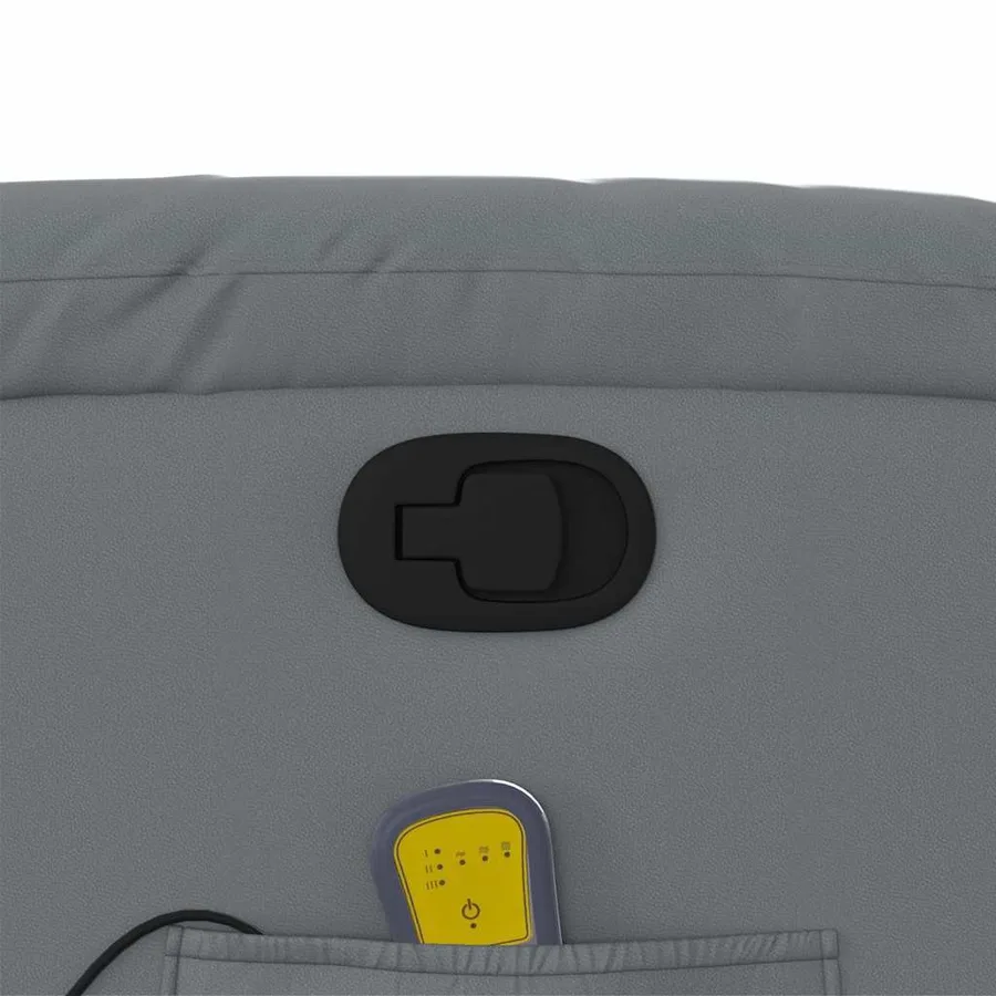 Fauteuil de massage inclinable gris similicuir - 10