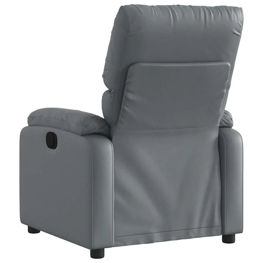 Fauteuil de massage inclinable gris similicuir - 4