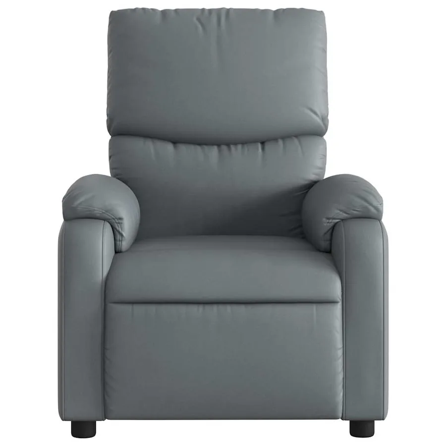 Fauteuil de massage inclinable gris similicuir - 7