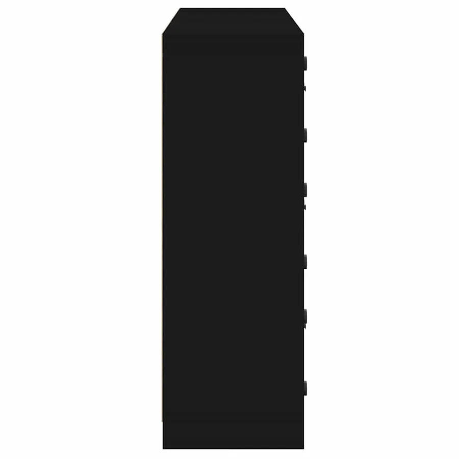 Bibliothèque avec portes noir 136x37x109 cm bois d'ingénierie - 8