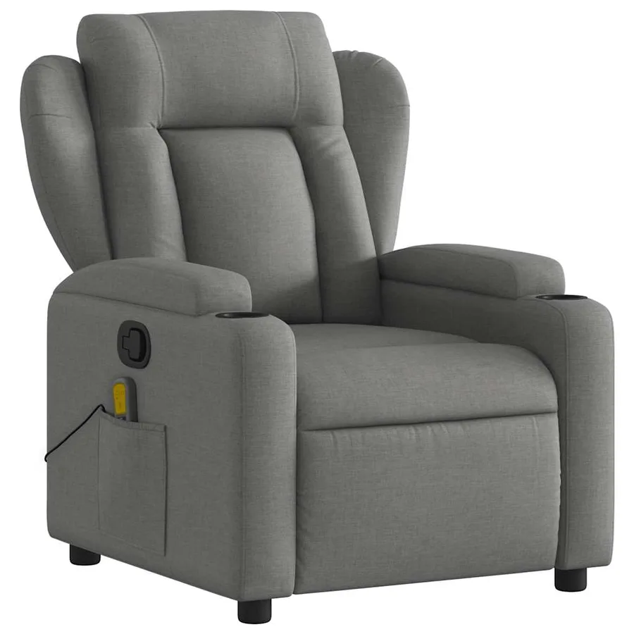 Fauteuil de massage inclinable Gris foncé Tissu - 4