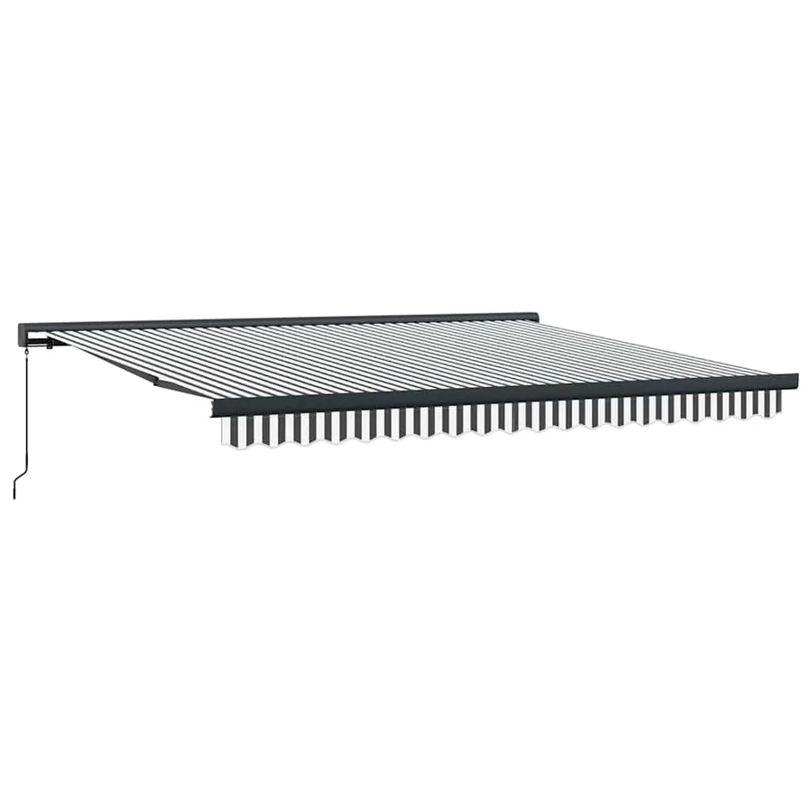 Auvent rétractable anthracite et blanc 4x3 m tissu et aluminium - 2
