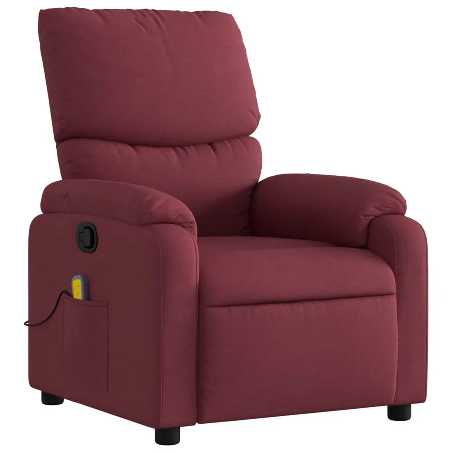 Fauteuil de massage inclinable Rouge bordeaux Tissu - 3