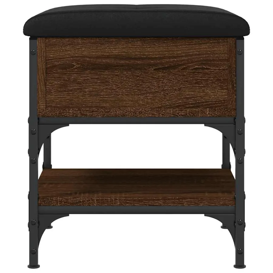 Banc à chaussures chêne marron 42x42x45 cm bois d'ingénierie - 6