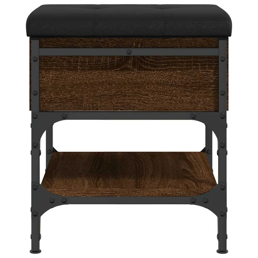 Banc à chaussures chêne marron 42x42x45 cm bois d'ingénierie - 7