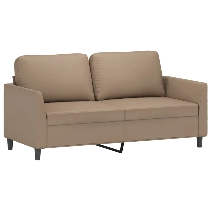 Ensemble de canapés 2 pcs avec coussins Cappuccino Similicuir - 4