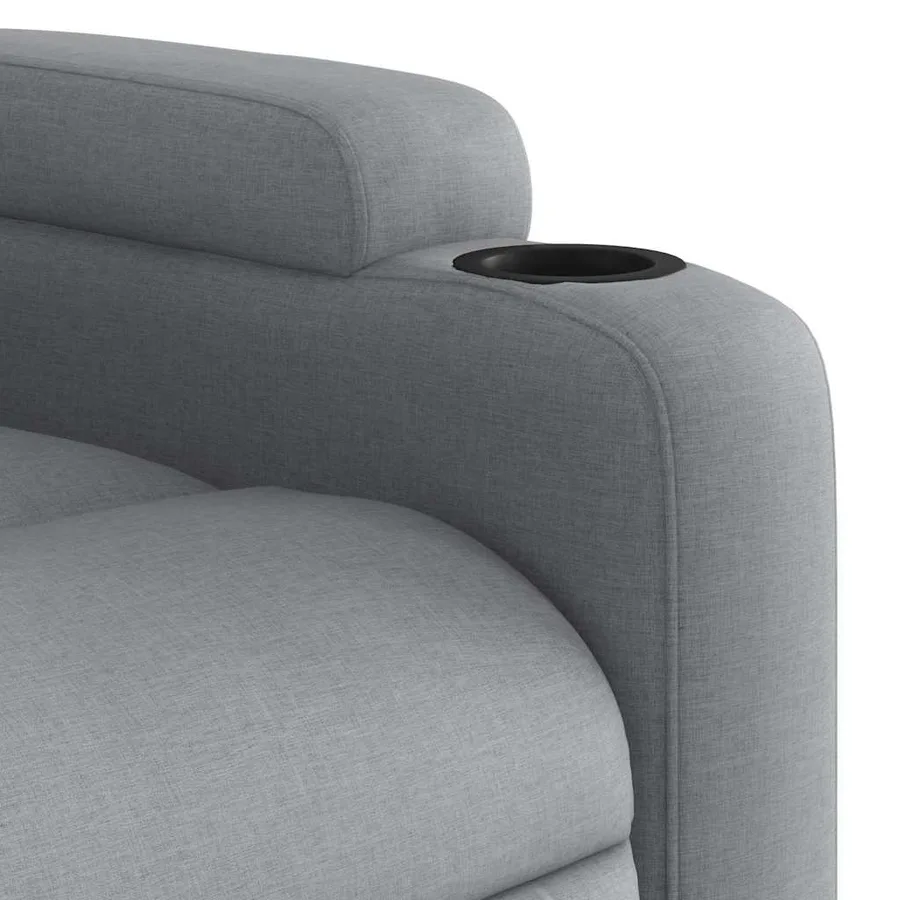 Fauteuil inclinable de massage gris clair tissu - 9