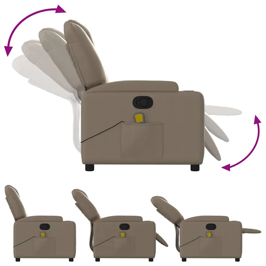 Fauteuil de massage inclinable Cappuccino Similicuir - 7