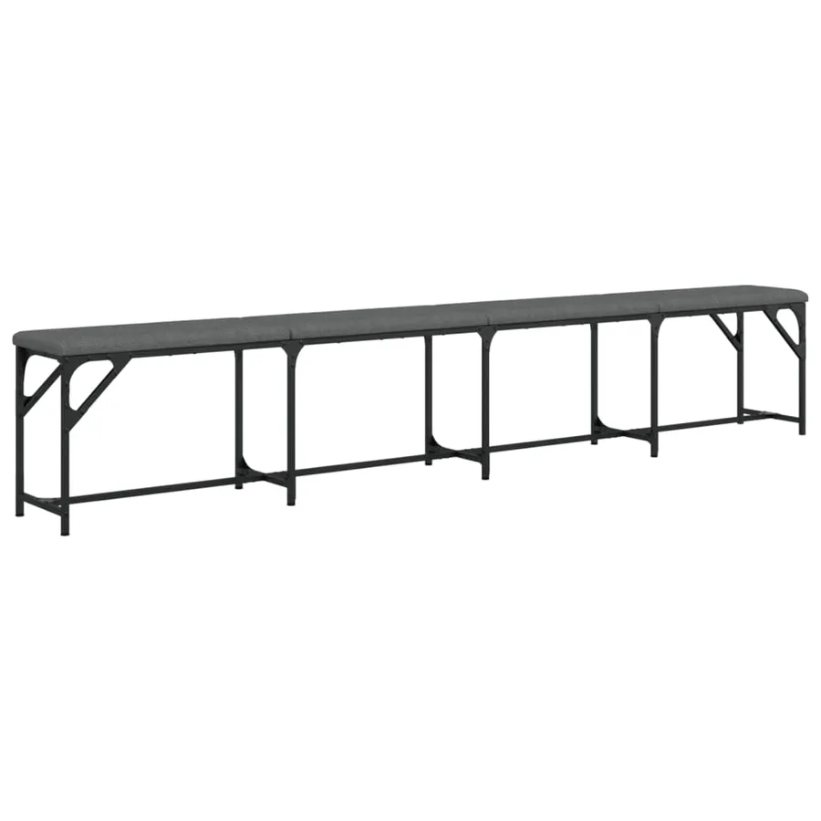 Banc à manger gris foncé 248x32x45 cm acier et tissu - 2
