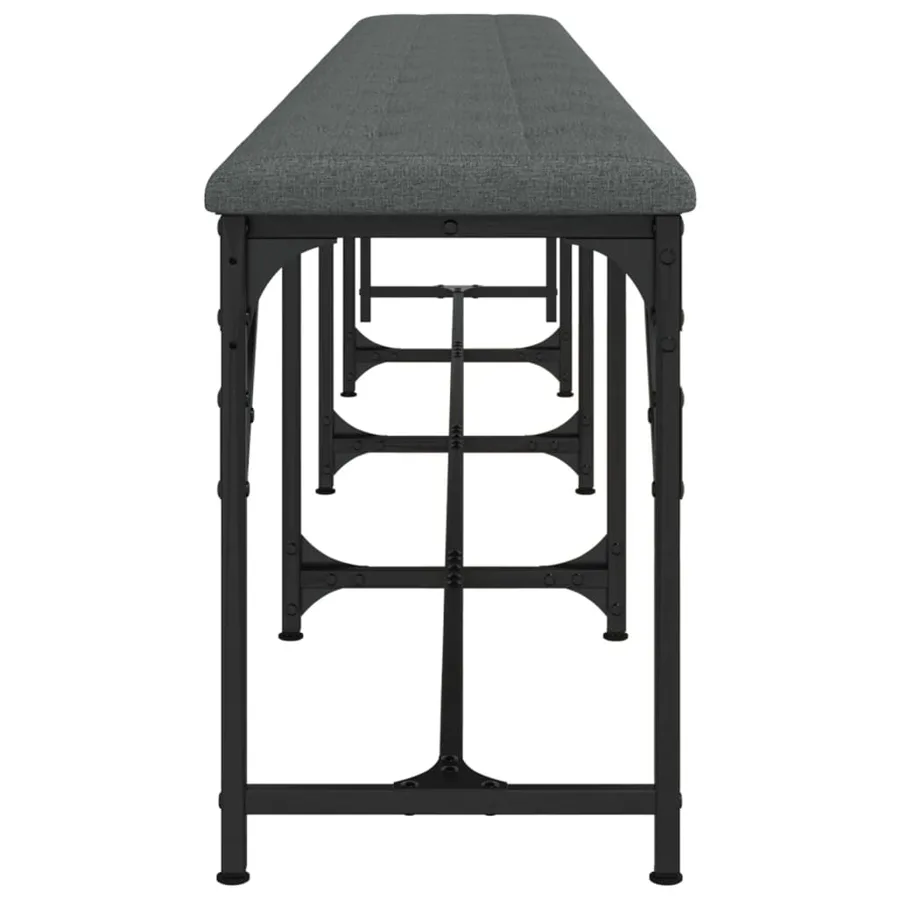 Banc à manger gris foncé 248x32x45 cm acier et tissu - 5