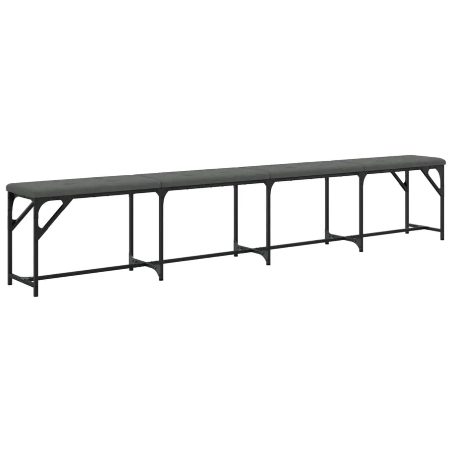 Banc à manger gris foncé 248x32x45 cm acier et tissu - 6