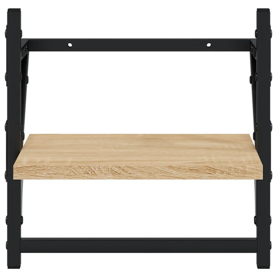 Étagères murales avec barres 2 pcs chêne sonoma 30x25x30 cm - 5