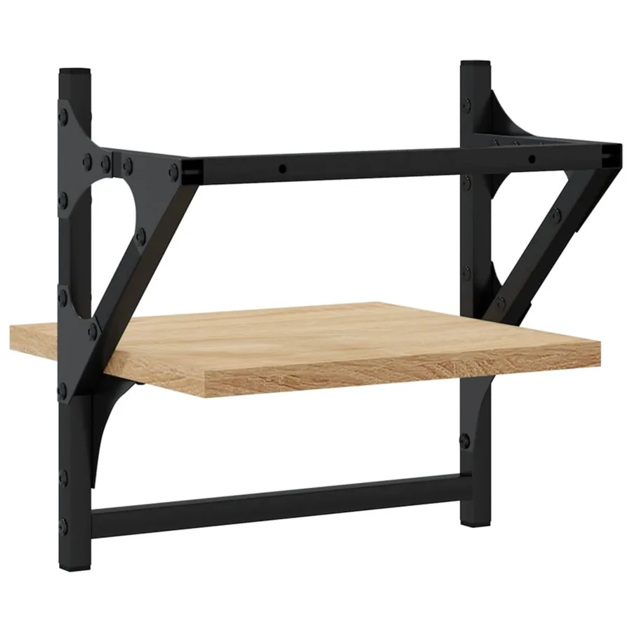 Étagères murales avec barres 2 pcs chêne sonoma 30x25x30 cm - 7
