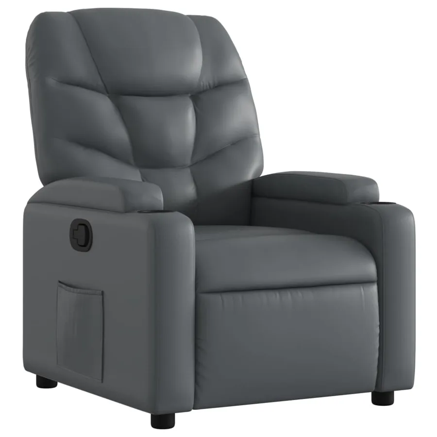 Fauteuil inclinable en similicuir gris - 2