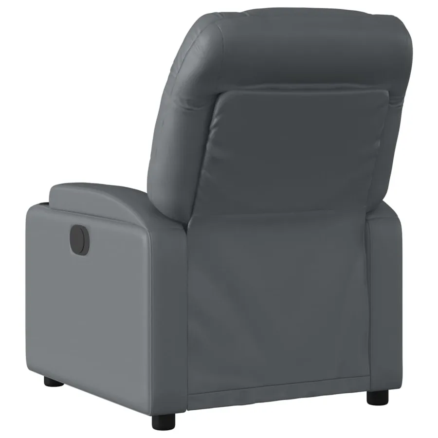 Fauteuil inclinable en similicuir gris - 3