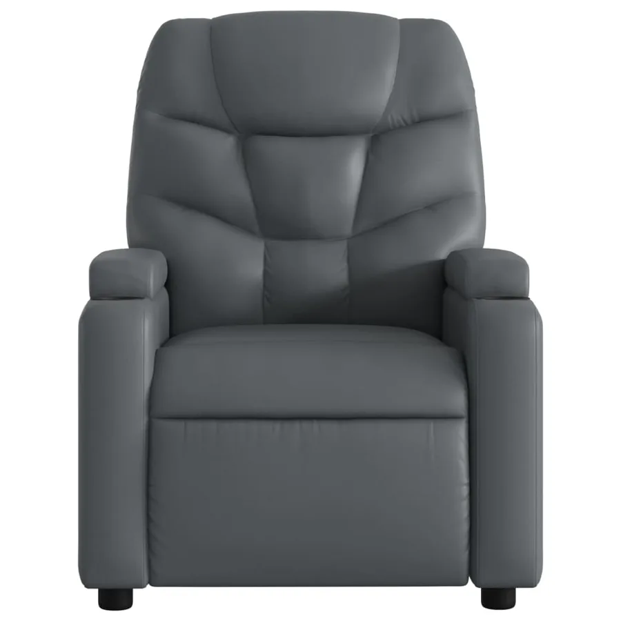 Fauteuil inclinable en similicuir gris - 6