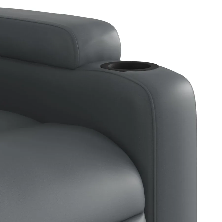 Fauteuil inclinable en similicuir gris - 8