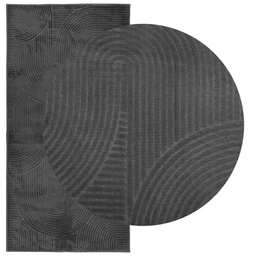Tapis IZA poils courts style scandinave anthracite 100x200 cm - 3