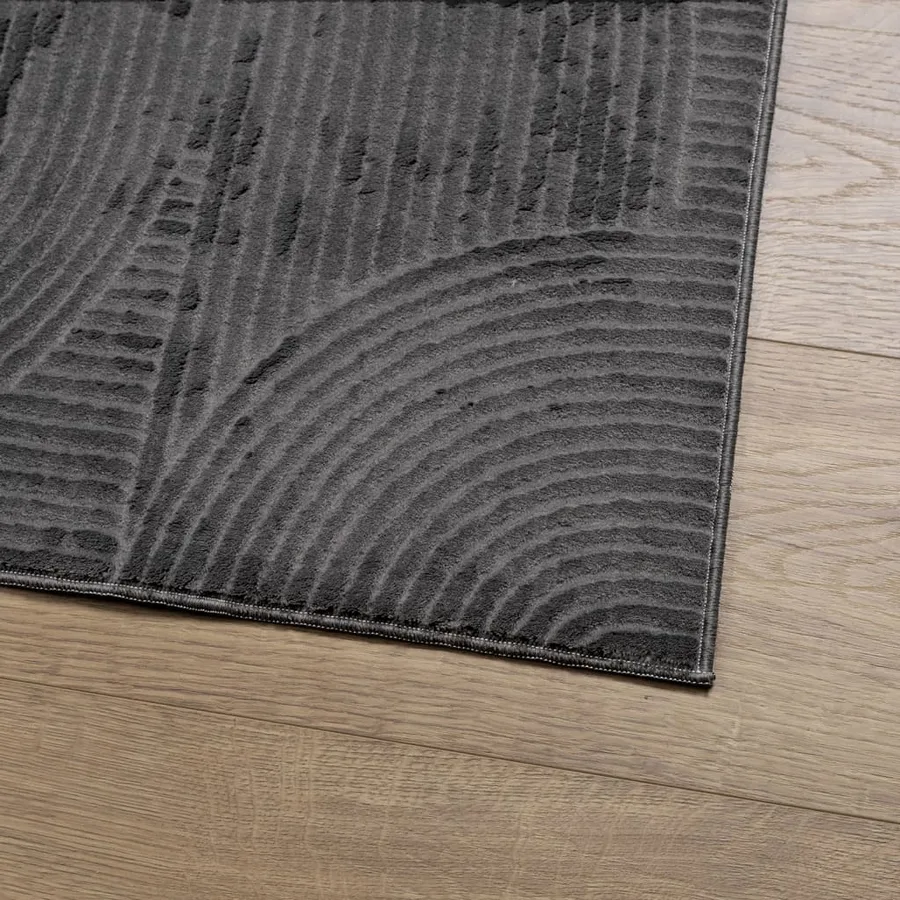 Tapis IZA poils courts style scandinave anthracite 100x200 cm - 4